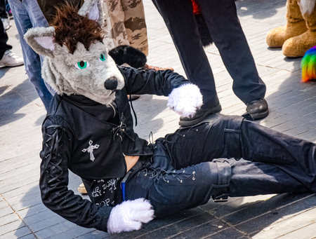 Cosplay characters on the ground in Manchester, UKのeditorial素材