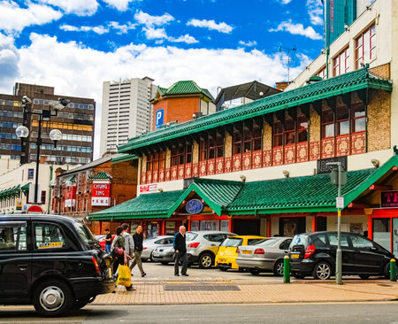 Chinatown street in Birmingham, UKのeditorial素材