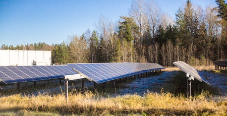 Solar panels on the ground