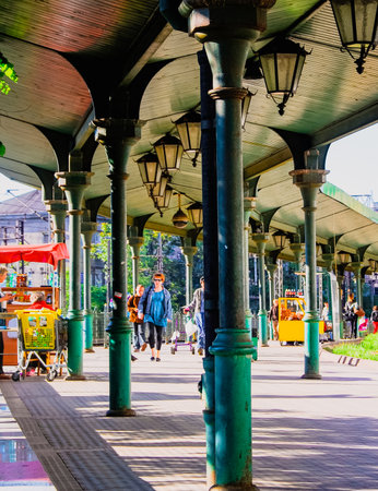 People walking on street in Prague, Czech Republicのeditorial素材