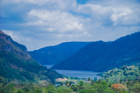 Mountain view from Sendero reino park de las aguas, el Nicho, on Cubaの写真素材