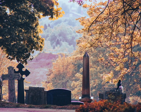 Hanley cemetery in Stoke-On-Trent, UKの写真素材