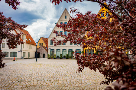 Medieval and Hansa inspired living area Jakriborg in Hjarup, Swedenの写真素材