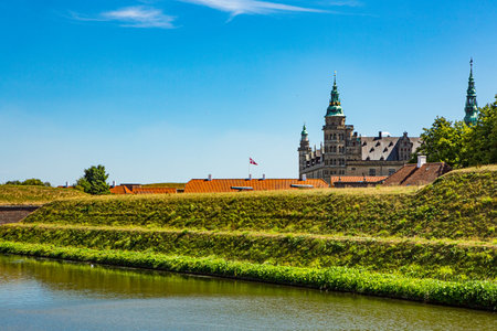Kronborg castle seen from moatの写真素材