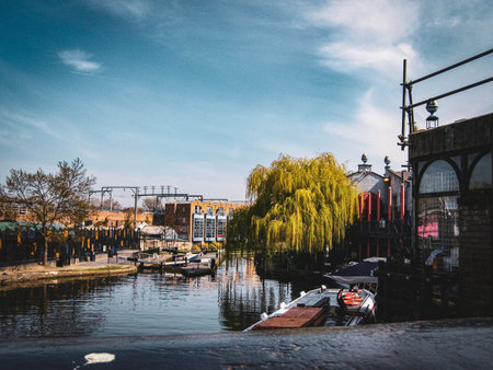 Regents Canal in Camden, Londonの写真素材
