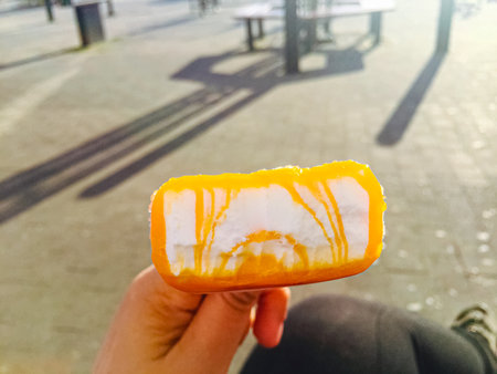 Yellow ice cram in the summerの写真素材