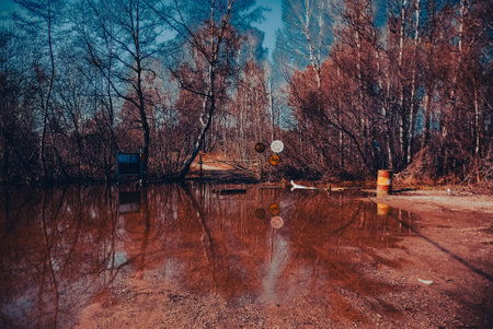 water-filled gravel floorの写真素材