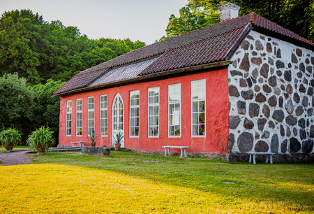The conservatory at Hovdala Castle, outside Hassleholm in Swedenの写真素材
