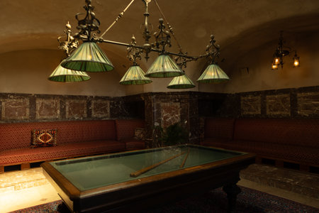 Pool room Interior at Tjoloholm castle, Halland County, Sweden