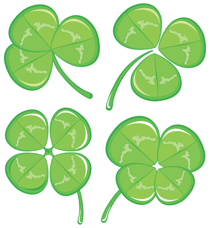 Nice green clover on a white backgroundのイラスト素材