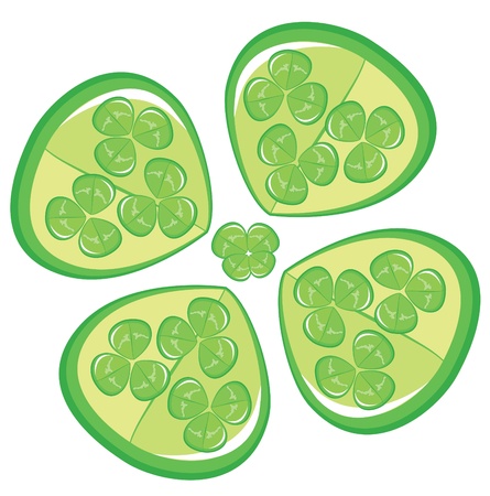 Four leaf clover on white background. St. Patrick's dayのイラスト素材