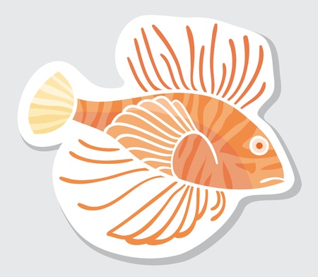 Vector color fish for your design  Sticker  Lion fish のイラスト素材