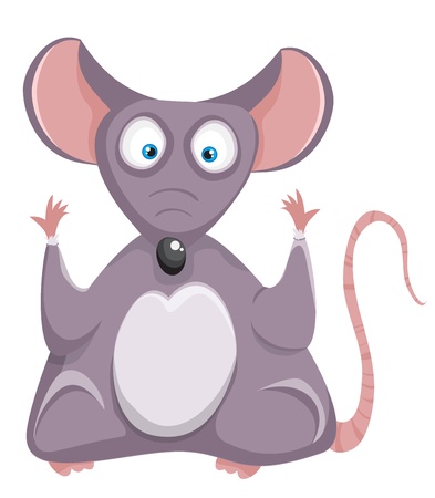 Cartoon mouse  Funny rat on a white background  Vector のイラスト素材