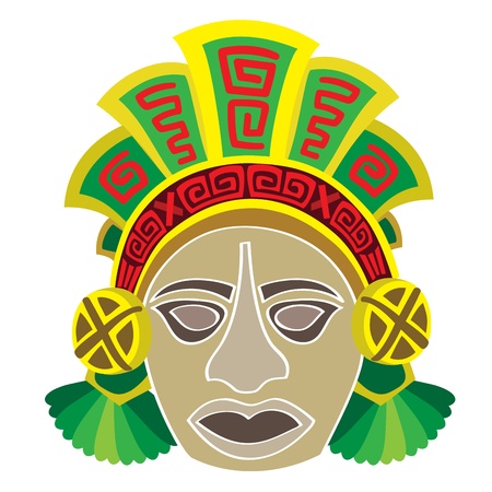 Mask in style of the Maya  Head of the person のイラスト素材