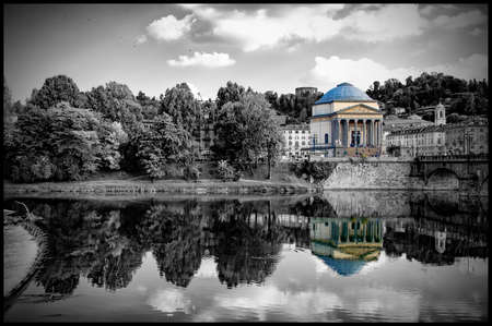 photo of the Gran Madre church in Turin with Colors Pop Effectsのeditorial素材