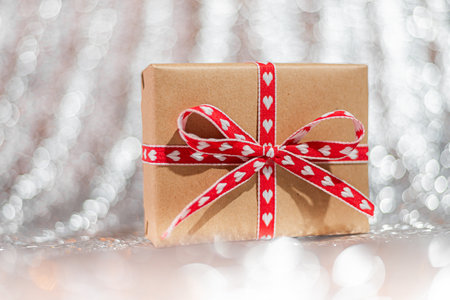 Gift or holiday concept. Mothers Day, birthday wedding or St Valentines day with copy space. Minimal...