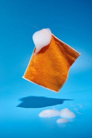 napkin with foam for cleaningの写真素材
