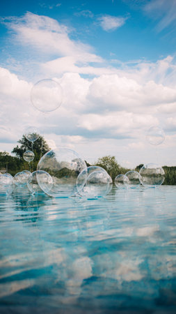 Wedding ceremony decoration in pool