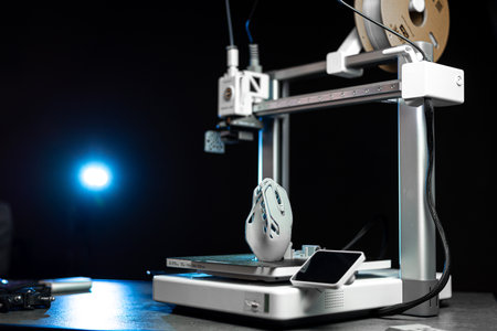 3D printing machine, 3D printer prints a new model