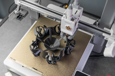 The 3D printing machine operation. The 3D rapid prototype processing concept.の写真素材