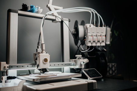 3D prototyping of a part, creating a model on a 3D printer. Engineering sampleの写真素材