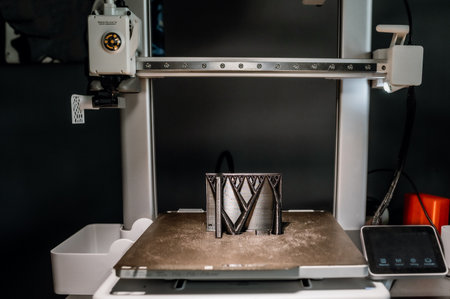 3D prototyping of a part, creating a model on a 3D printer. Engineering sampleの写真素材