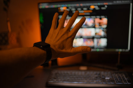 Adult content only. Online concept. Sex and sites. xxx site theme creative abstract blur background with bokeh effect. site themeの写真素材