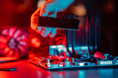 Technician repairing Computer pc, Hardware maintenance Engineeringの写真素材