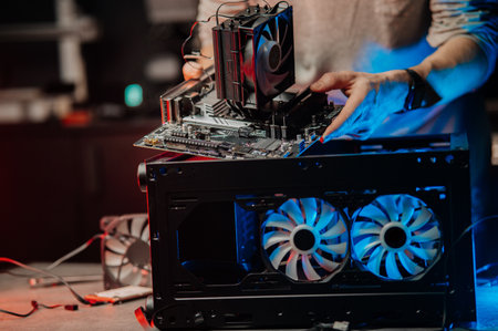 Technician repairing Computer pc, Hardware maintenance Engineeringの写真素材