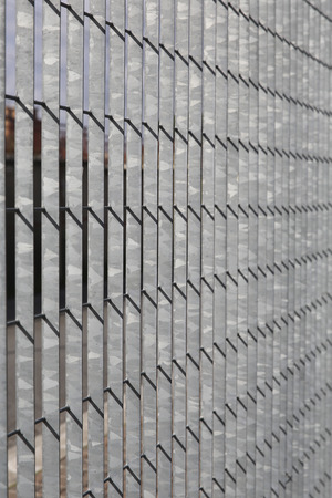 Background metal railing for private propertyの写真素材