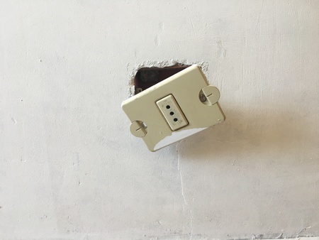 Old electrical outlet electrical systemの写真素材