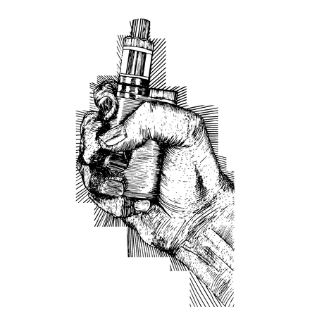 Vape cigarette in handのイラスト素材
