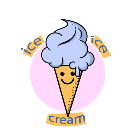 ice cream logoの写真素材