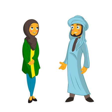 muslim couple on isolated white background for sceneのイラスト素材