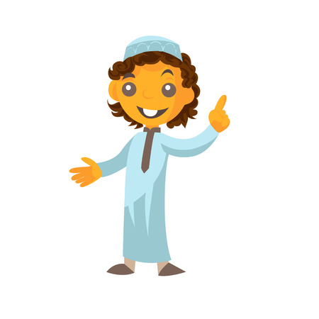 muslim charatcter on isolated background flat styleのイラスト素材