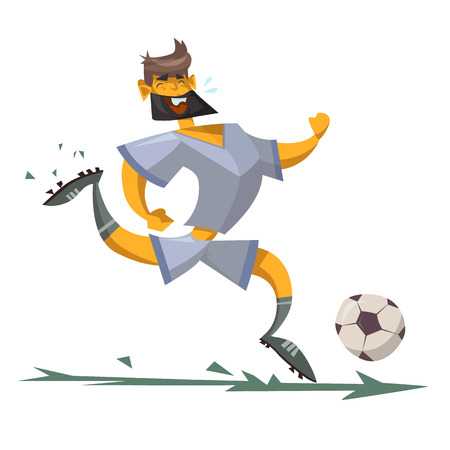 cartoon character of a soccer player in a flat styleのイラスト素材