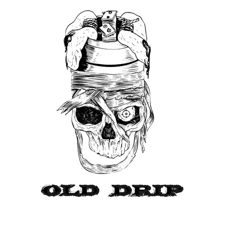 Mummy skull drip illustration.のイラスト素材