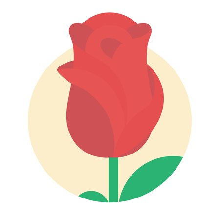 beautiful vector icon of rose flower in flat styleのイラスト素材