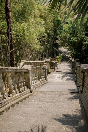 stairs down and up also access for walking in a tour or park stairs in down in the park