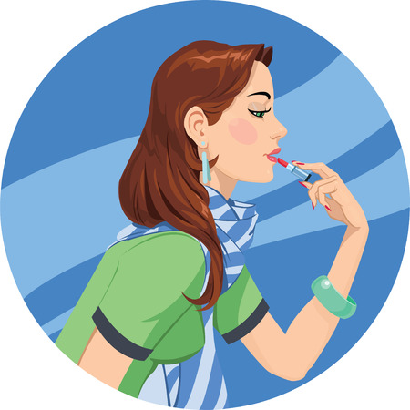 lipstick girlのイラスト素材