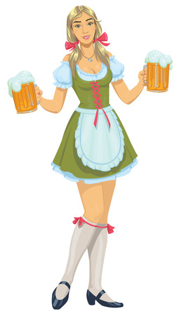 girl with beerのイラスト素材