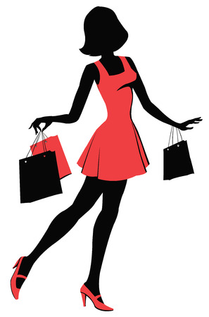 Woman with shopping bagsのイラスト素材
