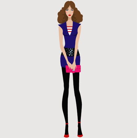 Modern fashion girlのイラスト素材