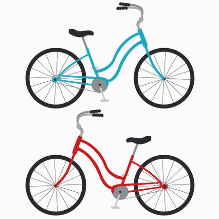two classic bike on a white backgroundのイラスト素材