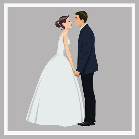 Wedding couple in loveのイラスト素材
