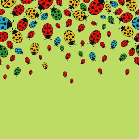 background with variegated ladybugsのイラスト素材