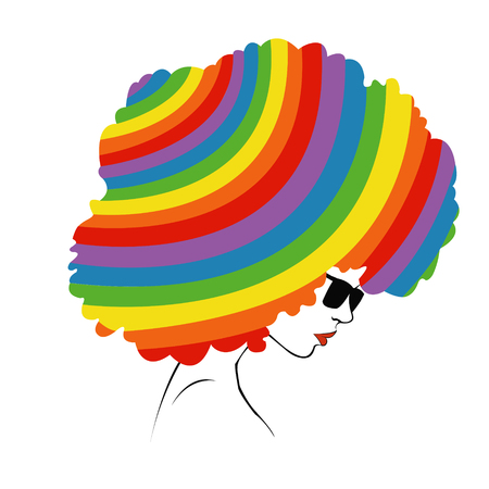 abstract rainbow hair - Illustrationのイラスト素材