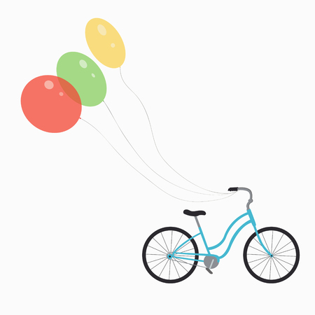 bike with balloonsのイラスト素材