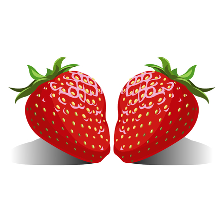 juicy berries Strawberries.juicy berries strawberries on a white backgroundのイラスト素材