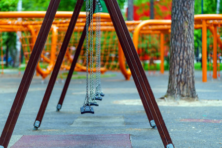 A new playground without people is emptyの写真素材